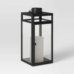24" X 8" Decorative Metal Lantern Candle Holder Black - Threshold™ -Threshold Furnish Shop GUEST f7a37f39 b593 42a1 9146 273a97636d2a